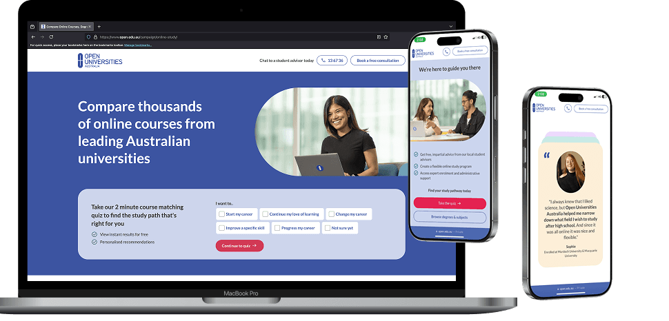 Thinkerbell — Online study campaign landing page.